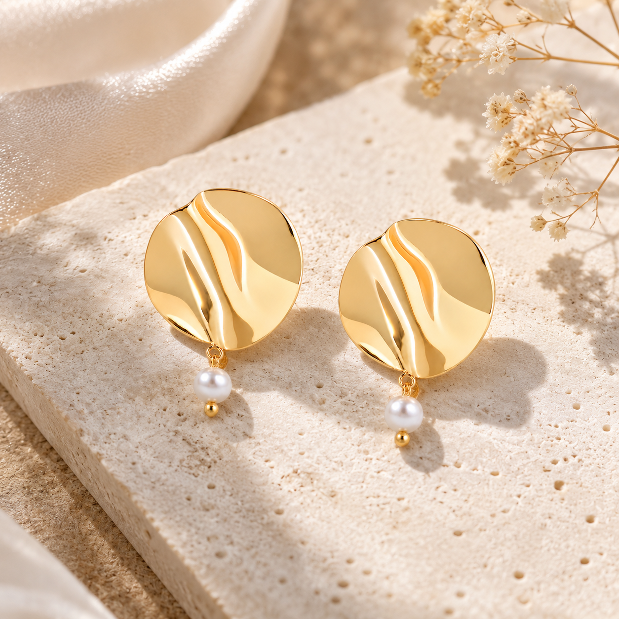 18K Gold-Plated Stainless Steel Lrregular Earrings