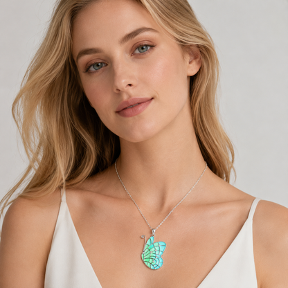 Butterfly 925 Sterling Silver Necklace Zircon Pendant Holiday Day Gift