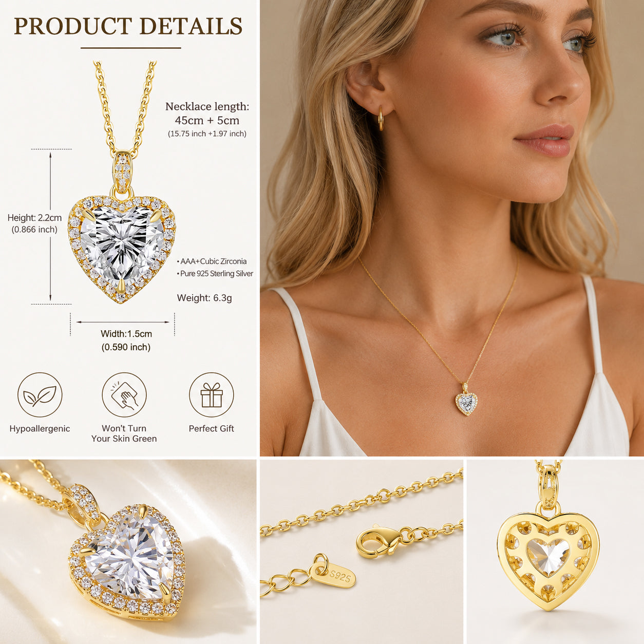 925 Sterling Silver 2 Carat Heart Cut CZ Earrings For Ladies' High-end Jewelry