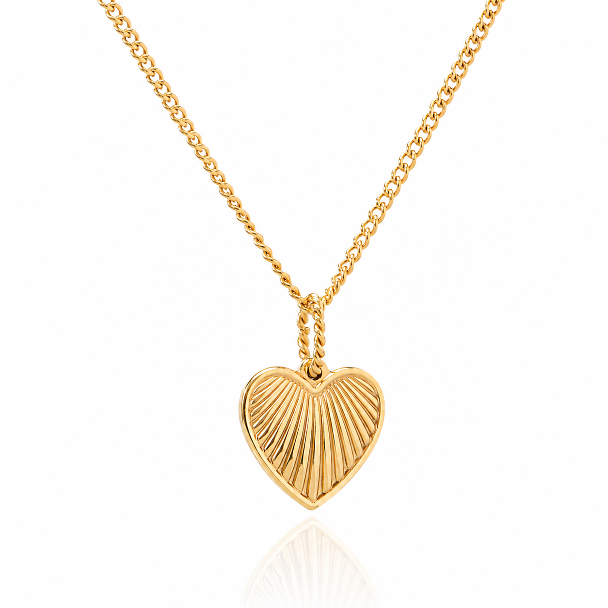 Stainless Steel 18K Gold-Plated Heart Necklace For Women Jewery