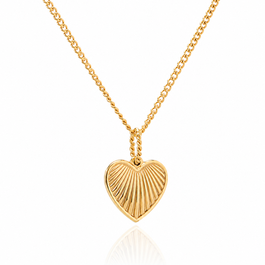 Stainless Steel 18K Gold-Plated Heart Necklace For Women Jewery