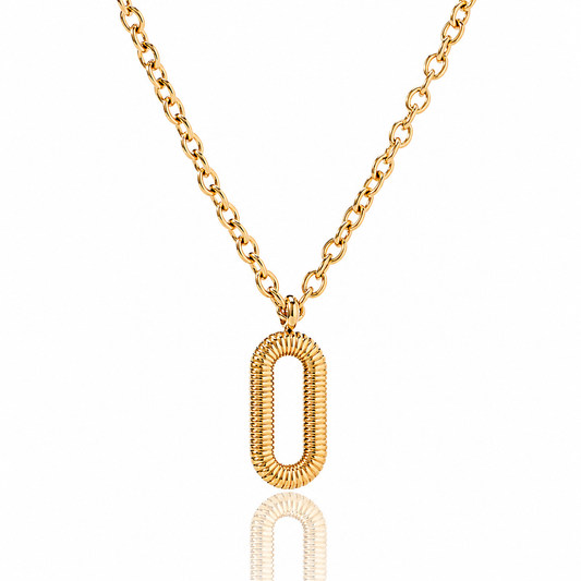Stainless Steel 18K Gold-Plated Pendant Necklace