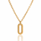 Stainless Steel 18K Gold-Plated Pendant Necklace