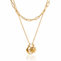 Stainless Steel 18K Gold-Plated Moon&Sun Stack Necklaces