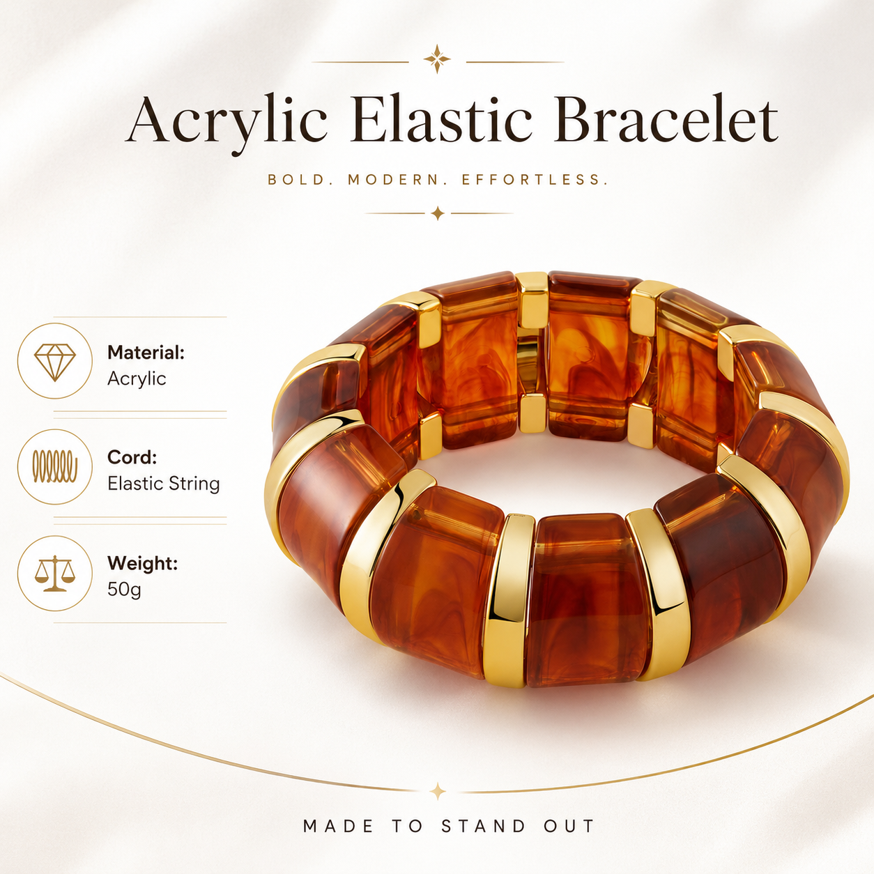 Acrylic Elastic Rope Bangle
