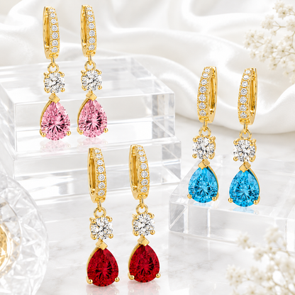 925 Sterling Silver 2 Carat Teardrop shape CZ Earrings For Ladies' High-end Jewelry