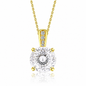 925 Sterling Silver Round Cut Multi-Color Zircon Pendant Necklace, 4 Prong Solitaire Colorful CZ Dainty Chain Necklace for Women