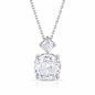 Cushion Rose Cut Zircon Pendant Necklace 925 Sterling Silver Cubic Zirconia Dainty Jewelry Gift For Women