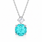 Cushion Rose Cut Zircon Pendant Necklace 925 Sterling Silver Cubic Zirconia Dainty Jewelry Gift For Women
