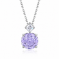 Cushion Rose Cut Zircon Pendant Necklace 925 Sterling Silver Cubic Zirconia Dainty Jewelry Gift For Women