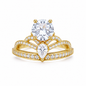 925 Sterling Silver Crown Ring with Blue Zirconia Stone | Elegant Princess Statement Ring