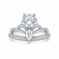 925 Sterling Silver Crown Ring with Blue Zirconia Stone | Elegant Princess Statement Ring