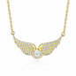 Angel Wing Pendant Necklace for Women – 925 Sterling Silver 18K Gold Plated CZ Wing Necklace, Dainty Everyday Jewelry