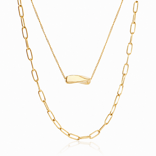 Stainless Steel 18K Gold-Plated Stack Necklaces