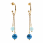 18K Gold-Plated Stainless Steel Nature Stone extension stack earrings