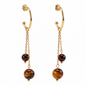 18K Gold-Plated Stainless Steel Nature Stone extension stack earrings