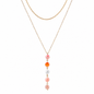 18K Gold-Plated Stainless Steel Nature Stone Extension Stack Necklace