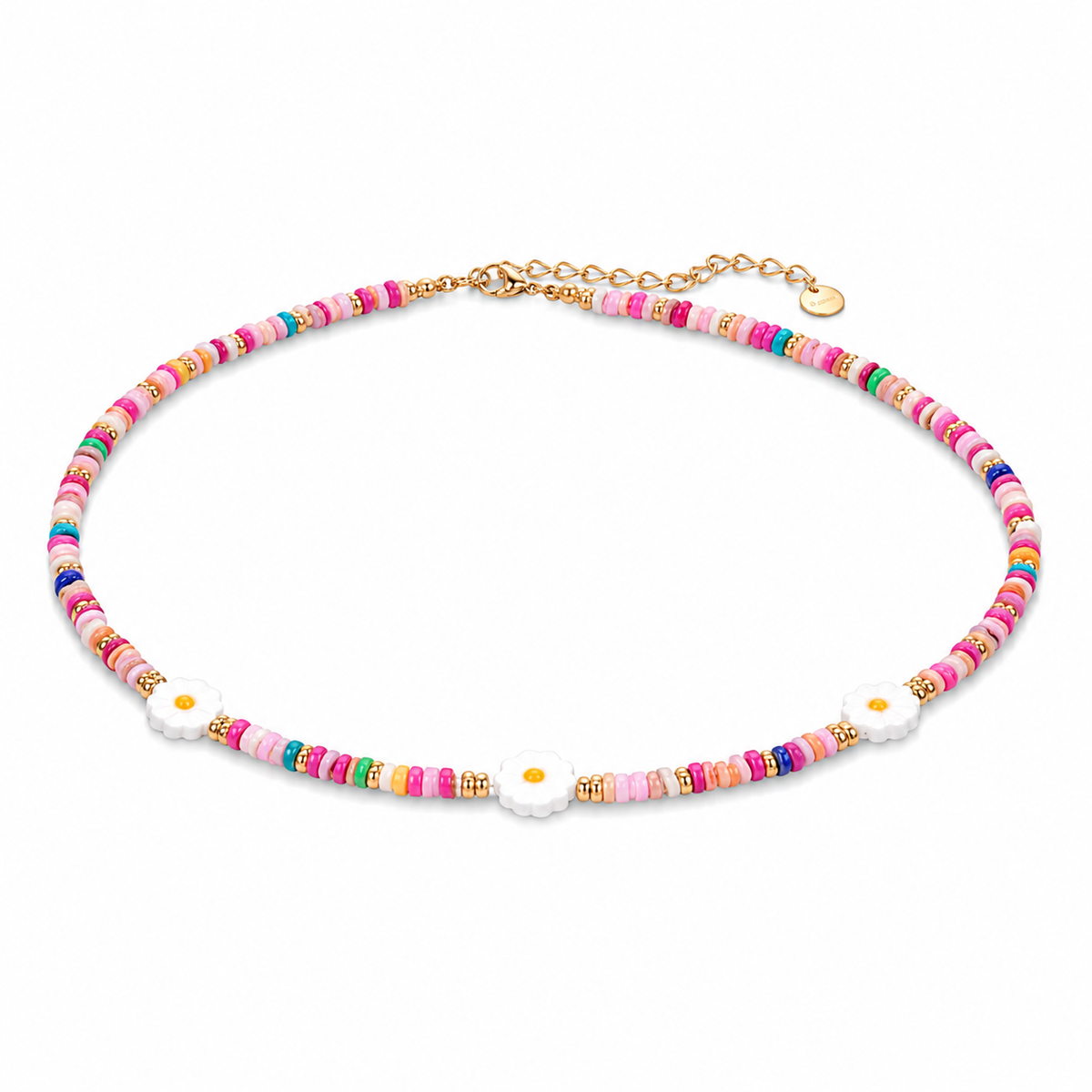 Stainless Steel Shell Beads Handmade Flower Necklaces
