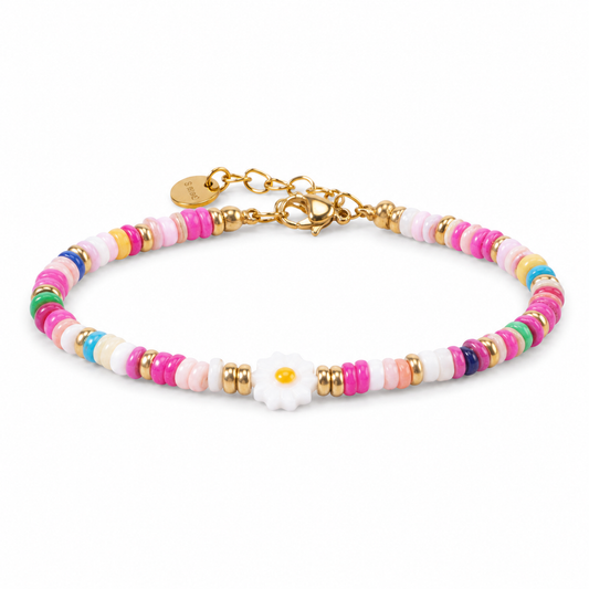 Stainless Steel Shell Beads Handmade Flower  Bracelet