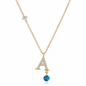 Stainless Steel 18K Gold-Plated Initial 26 Letters  Zircon Necklaces