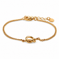 Elegant 18K Gold Plated Stainless Steel Knot Bracelet for Wome