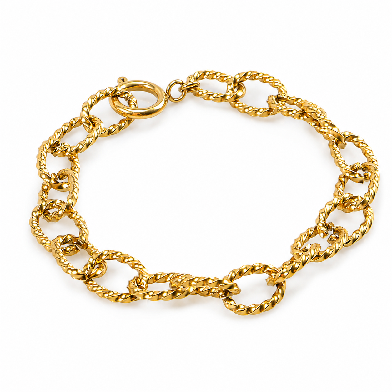 Stainless Steel 18K Gold-Plated Chain Bracelet Waterproof and hypoallergenic