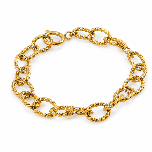Stainless Steel 18K Gold-Plated Chain Bracelet Waterproof and hypoallergenic