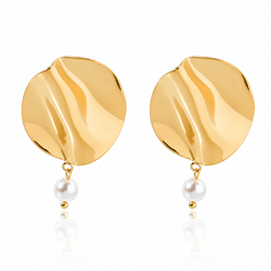 18K Gold-Plated Stainless Steel Lrregular Earrings Waterproof and Hypoallergenic