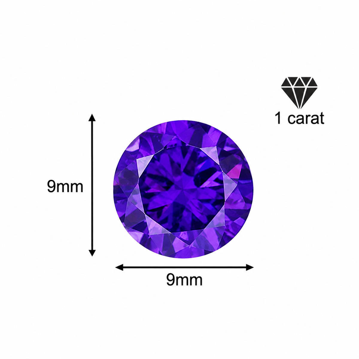 925 Sterling Silver & Purple Zircon Versatile Earrings (Unisex, 1–4 Carat)