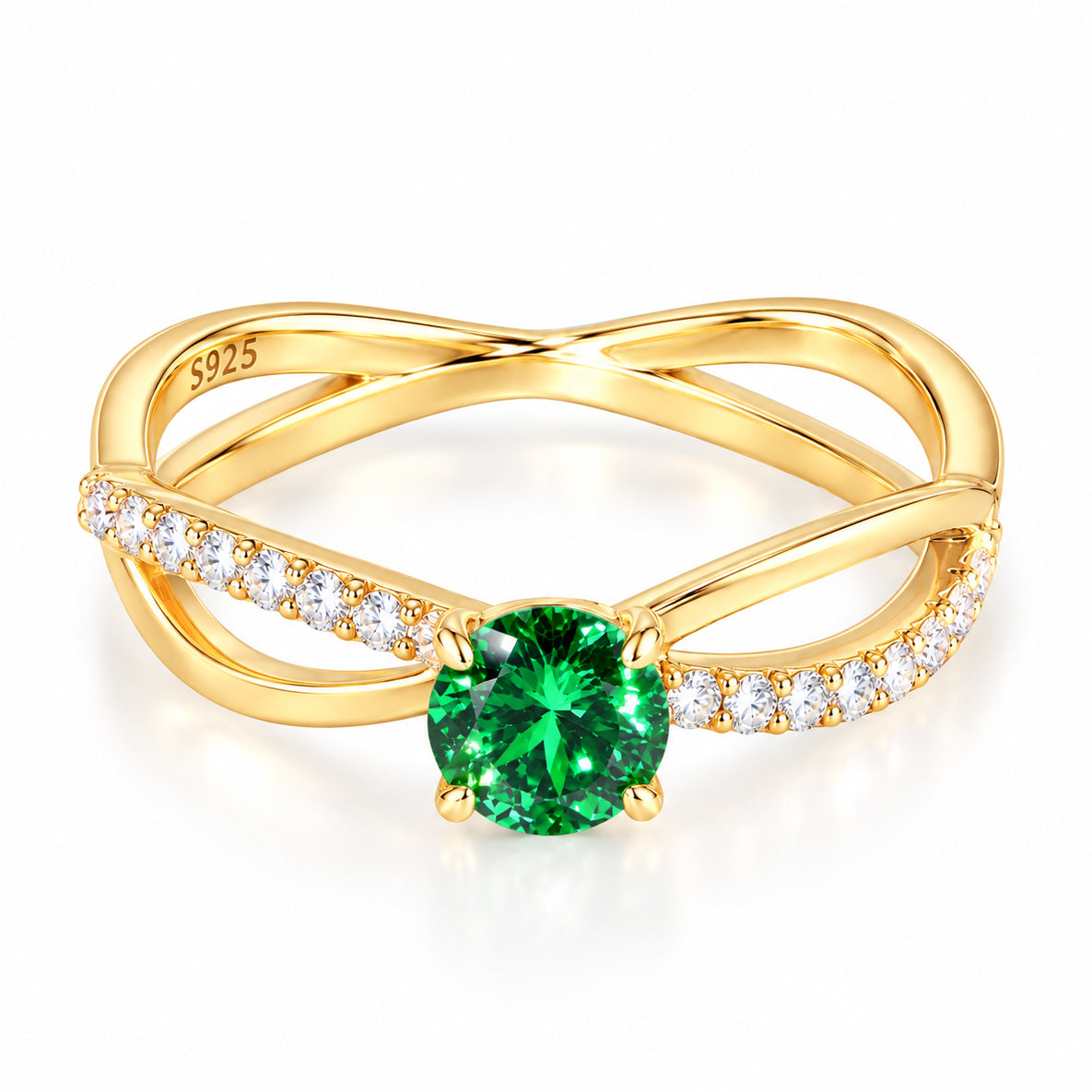 925 Sterling Silver Cubic Zirconia Ring for Women – Gold Minimal Promise Engagement Ring