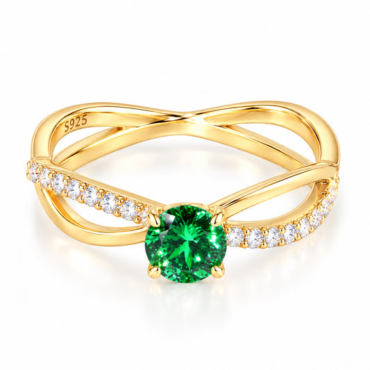 925 Sterling Silver Cubic Zirconia Ring for Women – Gold Minimal Promise Engagement Ring