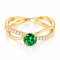 925 Sterling Silver Cubic Zirconia Ring for Women – Gold Minimal Promise Engagement Ring