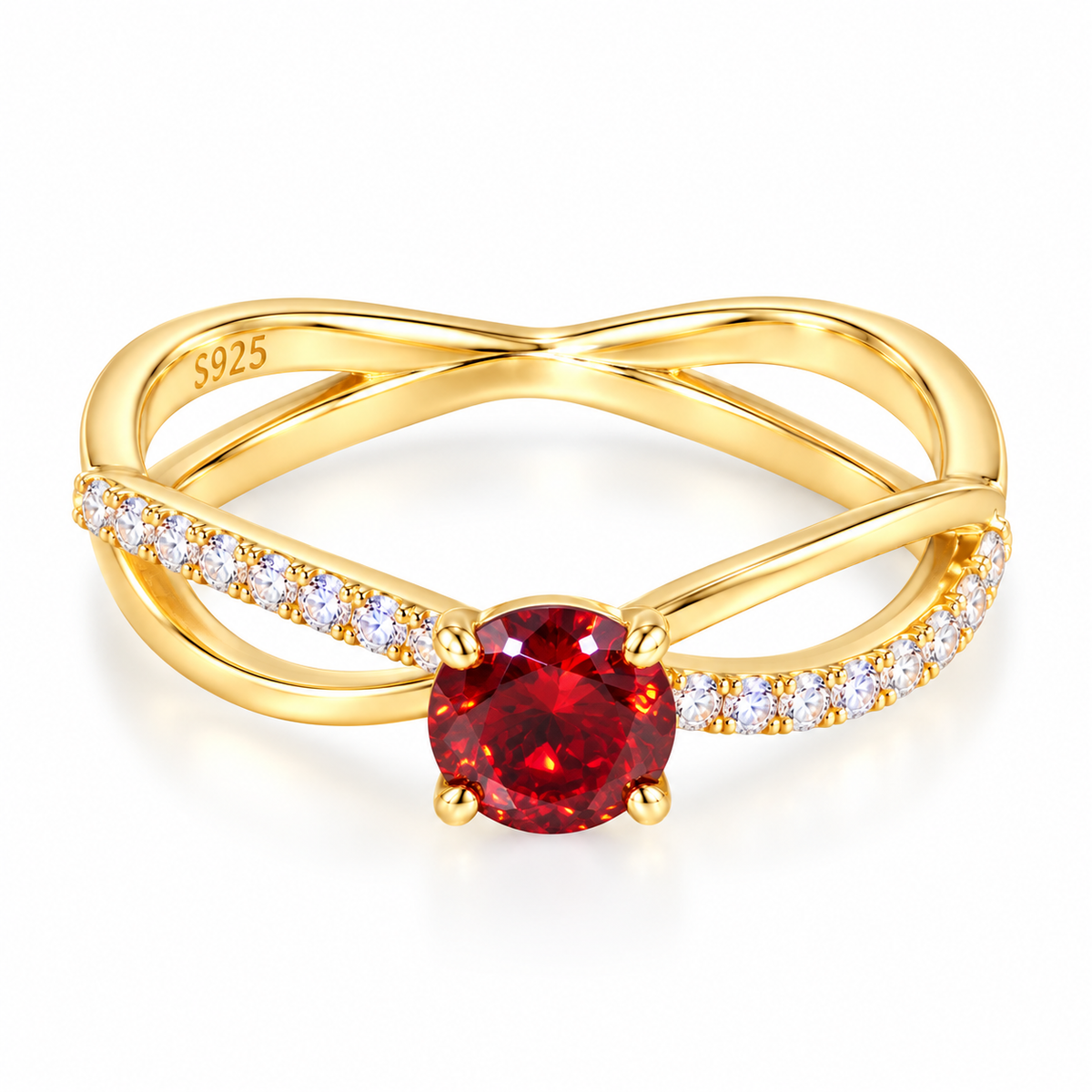925 Sterling Silver Cubic Zirconia Ring for Women – Gold Minimal Promise Engagement Ring