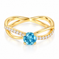 925 Sterling Silver Cubic Zirconia Ring for Women – Gold Minimal Promise Engagement Ring