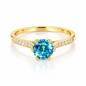 18K Gold Plated 925 Sterling Silver Rotatable CZ Ring for Women – Sparkling Spinner Band