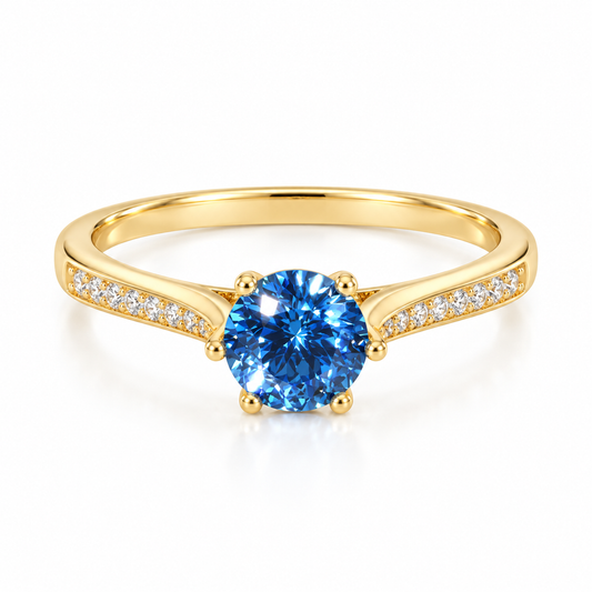18K Gold Plated 925 Sterling Silver Rotatable CZ Ring for Women – Sparkling Spinner Fidget Promise Band