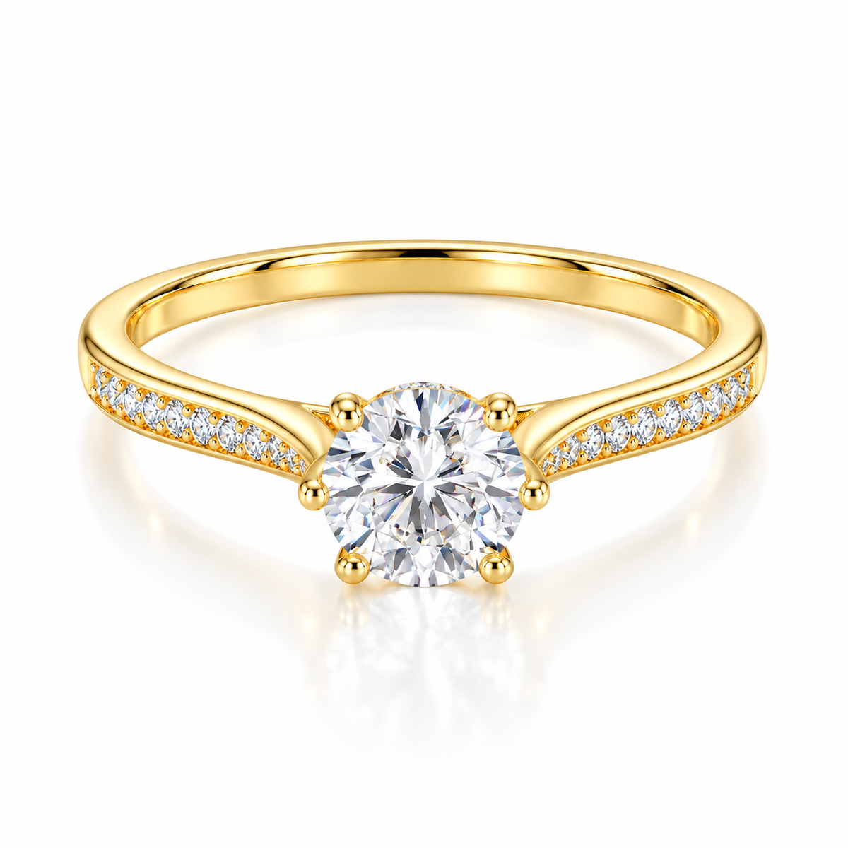 18K Gold Plated 925 Sterling Silver Rotatable CZ Ring for Women – Sparkling Spinner Fidget Promise Band