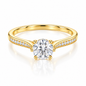 18K Gold Plated 925 Sterling Silver Rotatable CZ Ring for Women – Sparkling Spinner Band