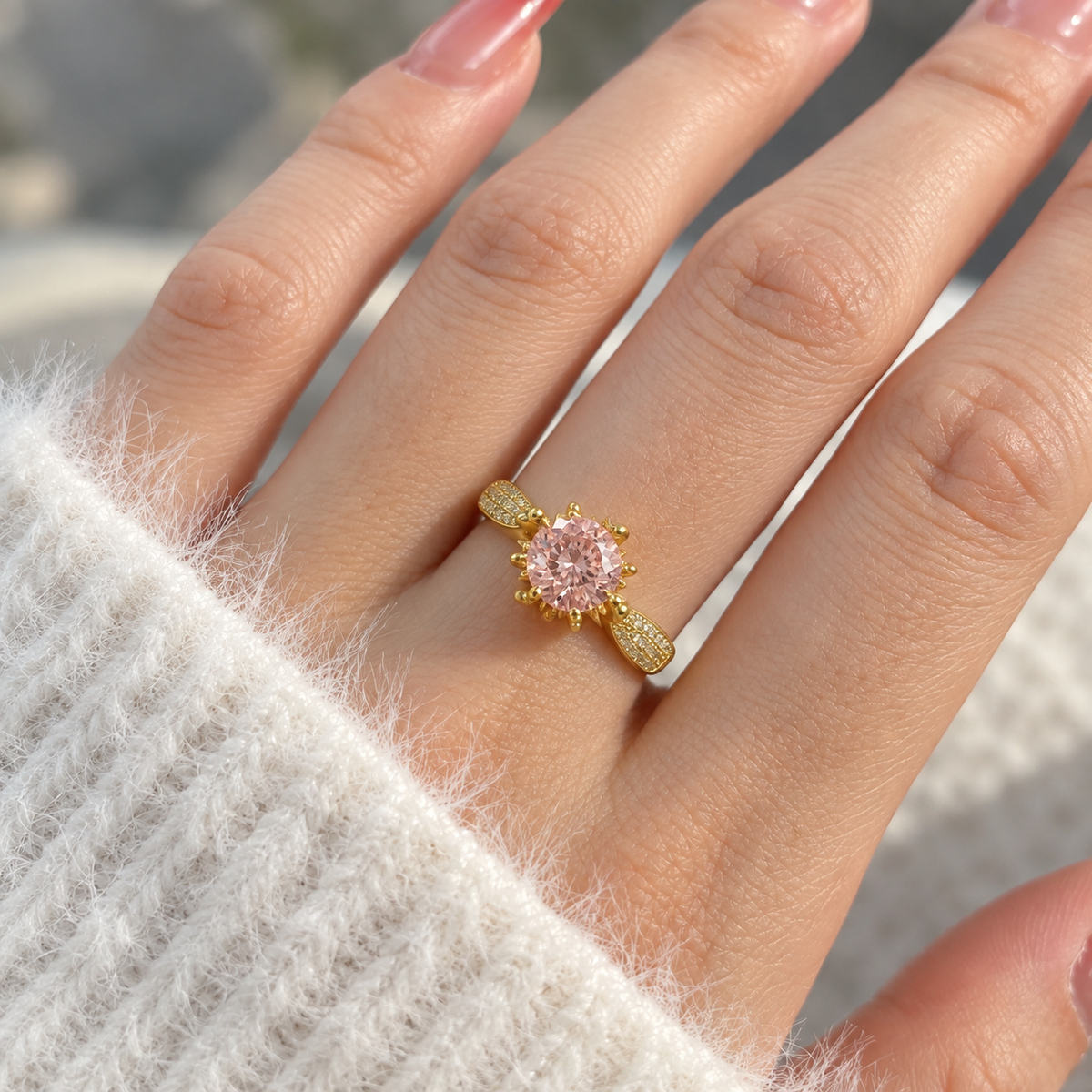 18K Gold Plated 925 Sterling Silver Crown Set CZ Engagement Ring for Women – Royal Tiara Promise Band