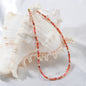 Oudisijewelry Semi Precious Decor Beaded Necklaces Series Colorful Handmade Natural Stone Cylinder Beads Chain Necklace