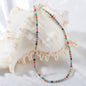 Oudisijewelry Semi Precious Decor Beaded Necklaces Series Colorful Handmade Natural Stone Cylinder Beads Chain Necklace