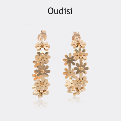 Oudisijewelry 316L Stainless steel Daisy flower hook earring