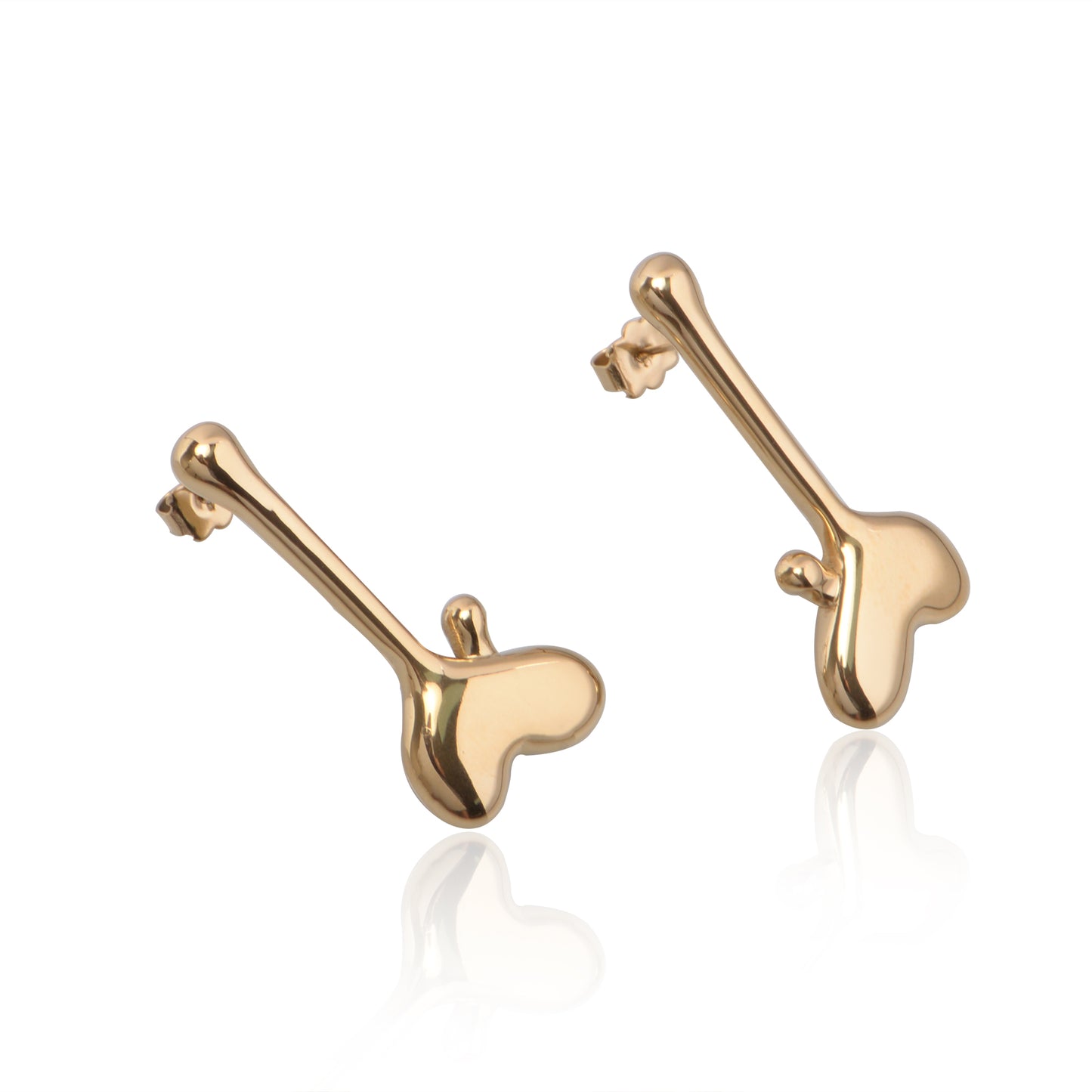 18K Gold-Plated Stainless Steel Teardrop Heart Earrings