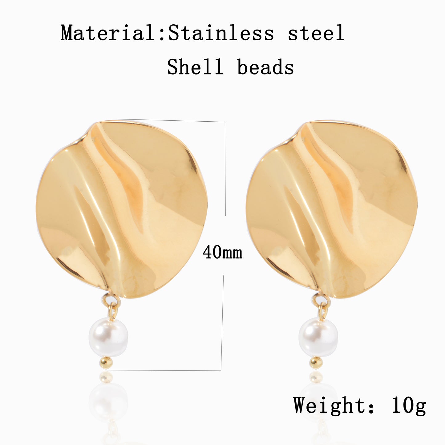 18K Gold-Plated Stainless Steel Lrregular Earrings