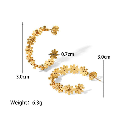 Oudisijewelry 316L Stainless steel Daisy flower hook earring