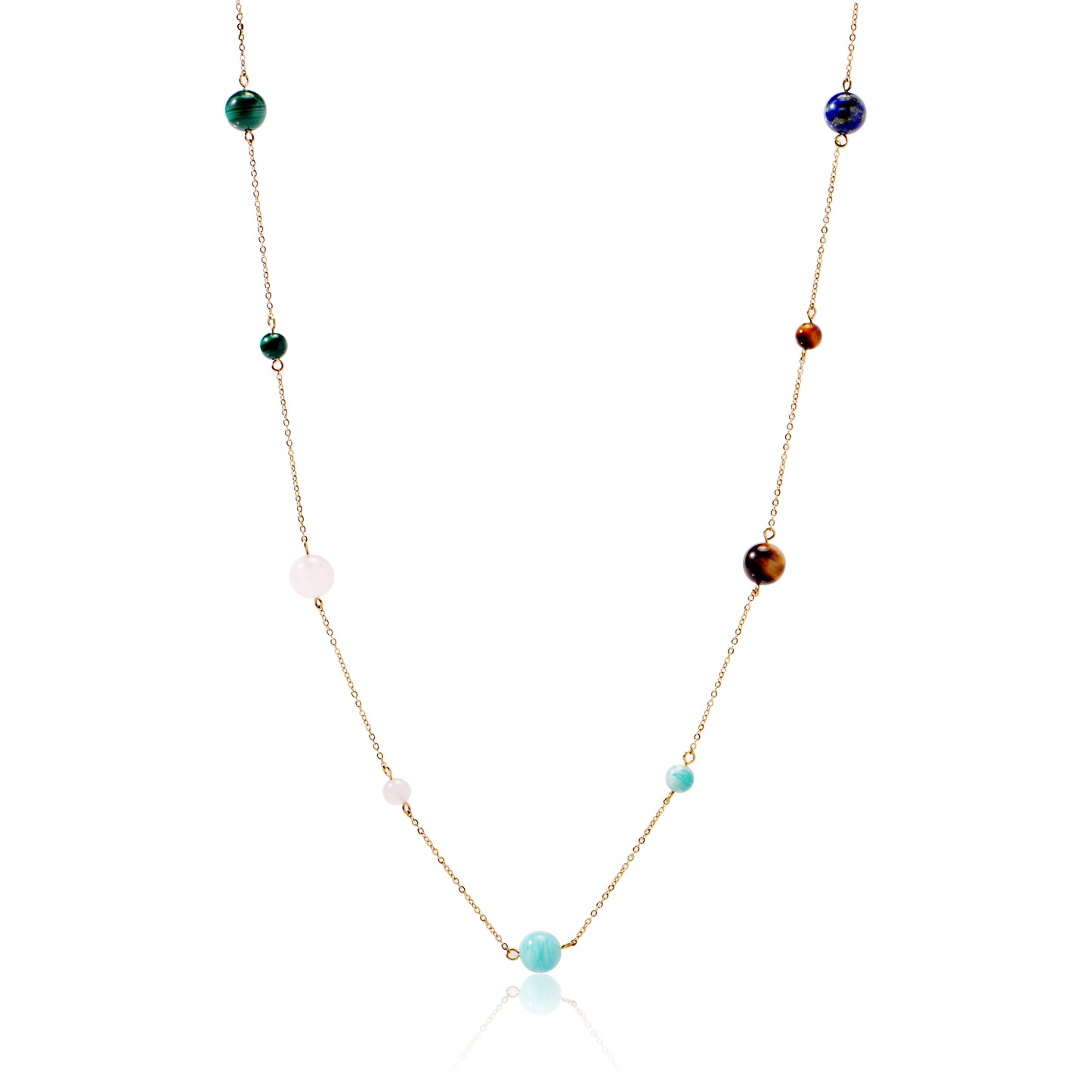 Natural Stone Sweater Necklace