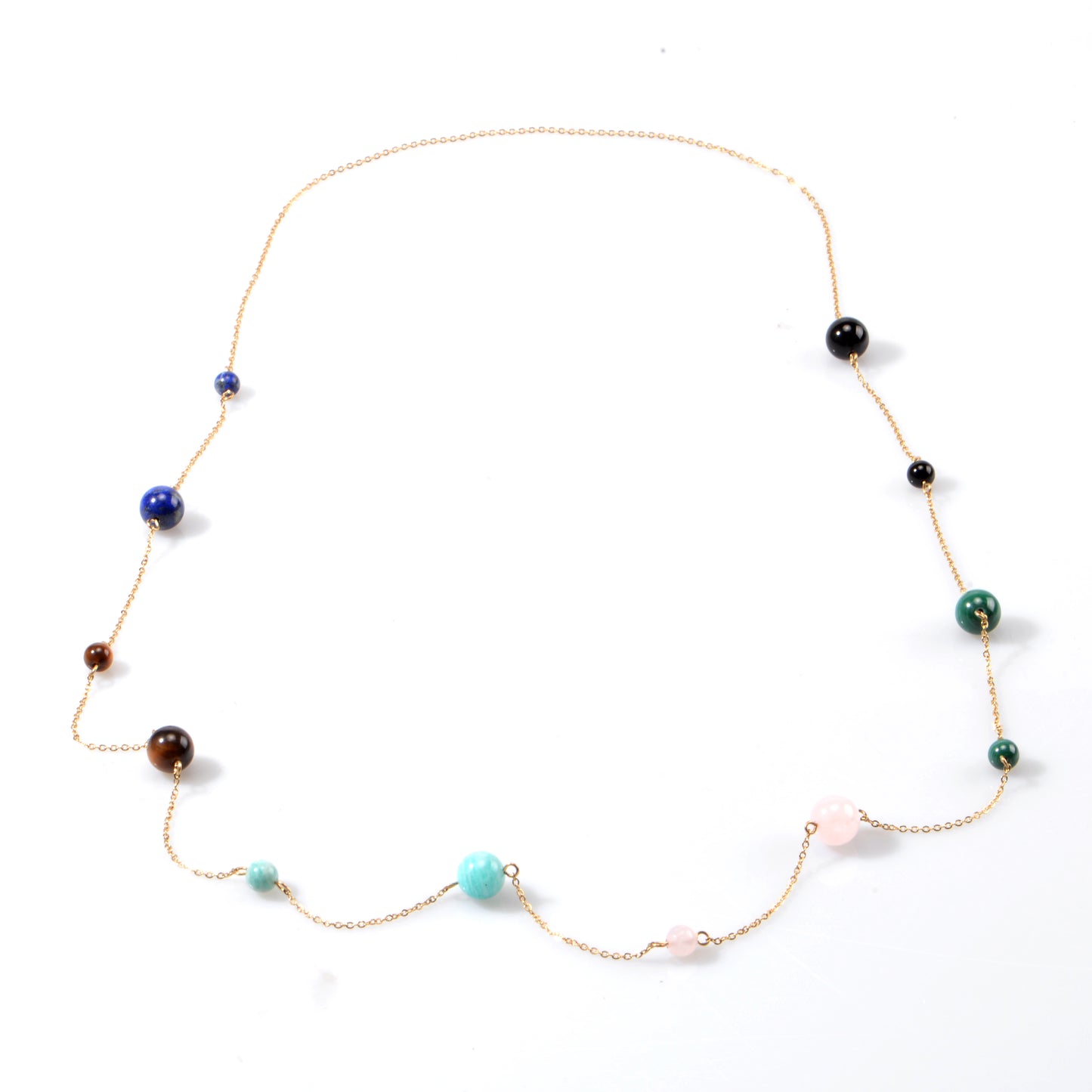 Natural Stone Sweater Necklace