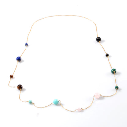 Natural Stone Sweater Necklace