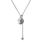 Oudisijewelry Adjustable faceted glass pendant necklace