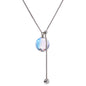 Oudisijewelry Adjustable faceted glass pendant necklace